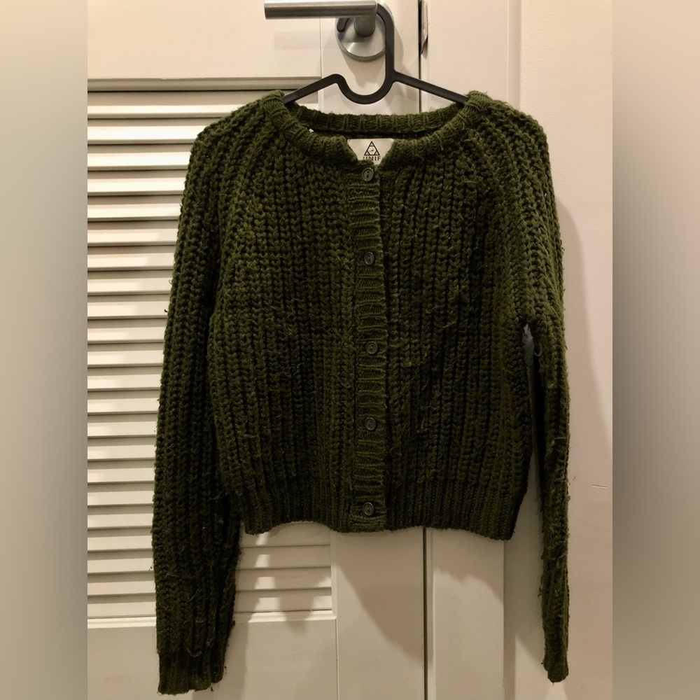Urban Outfitters Knit Forest Green Cardigan